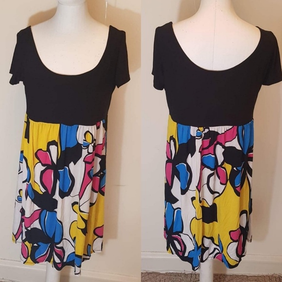Multi-colored Abstract Printed Dress Barn Dress - Picture 1 of 4